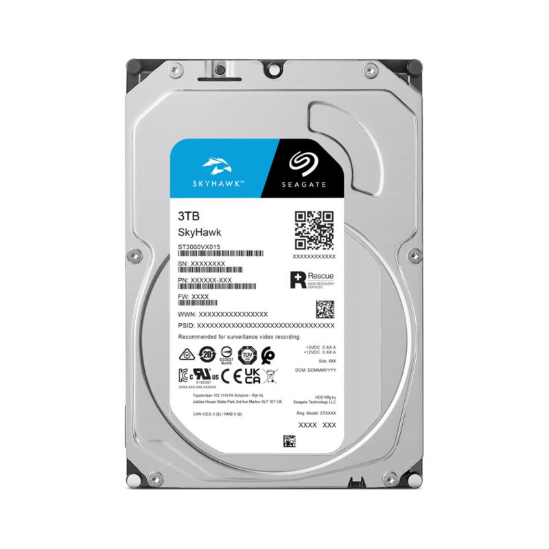 3.5" 3TB Seagate SkyHawk SATA 256MB Cache Internal Hard Drive