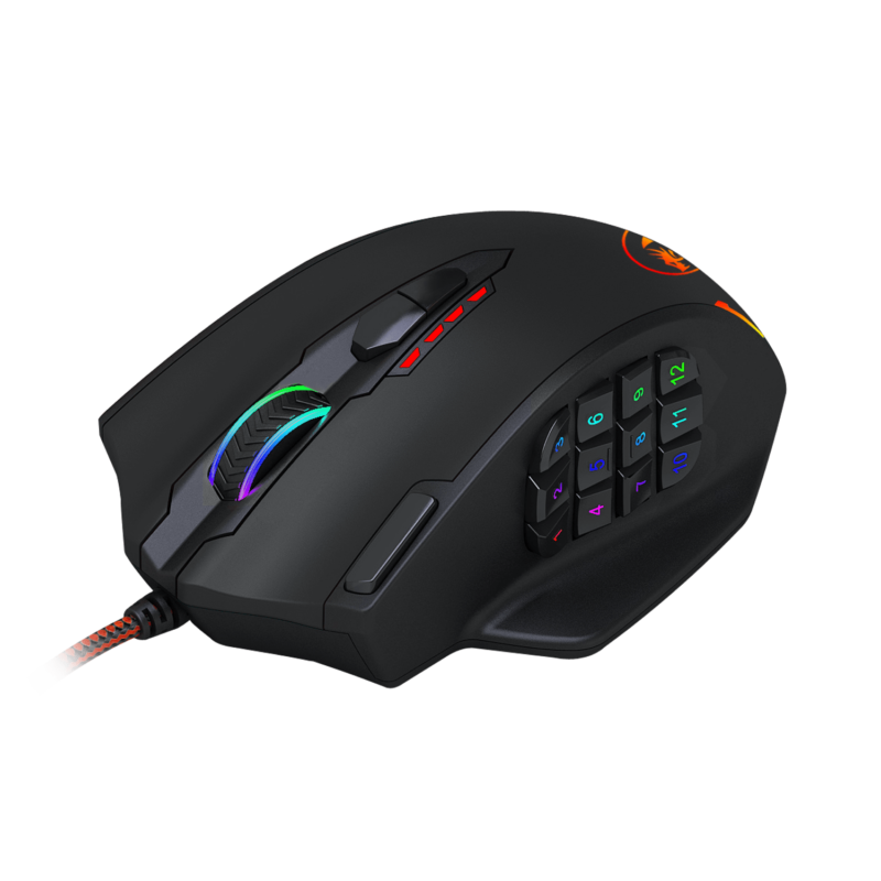 REDRAGON IMPACT 12400DPI MMO Gaming Mouse - Black