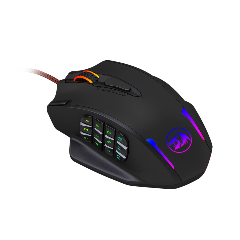 REDRAGON IMPACT 12400DPI MMO Gaming Mouse - Black