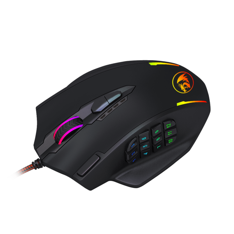 REDRAGON IMPACT 12400DPI MMO Gaming Mouse - Black