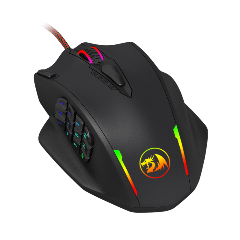 REDRAGON IMPACT 12400DPI MMO Gaming Mouse - Black