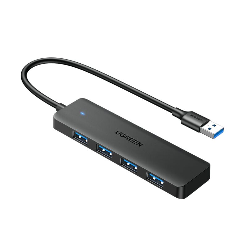 UGREEN 4-in-1 USB 3.0 Hub - High-Speed 5Gbps Data Transfer - Grey