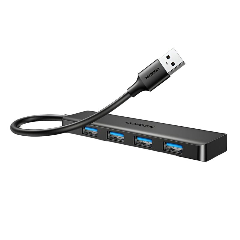 UGREEN 4-in-1 USB 3.0 Hub - High-Speed 5Gbps Data Transfer - Grey