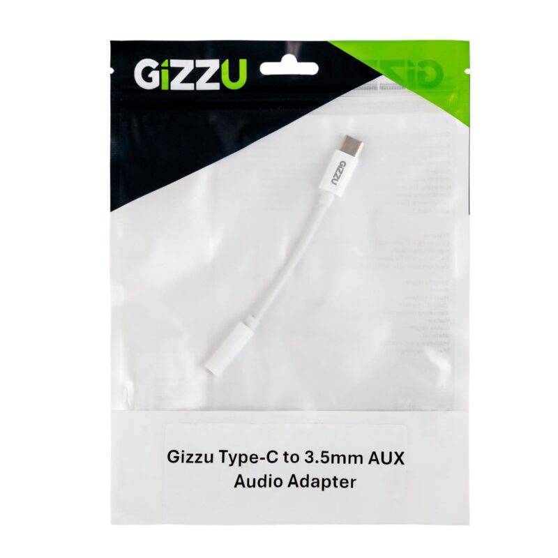 Gizzu USB Type-C to 3.5mm AUX Audio Adapter - White