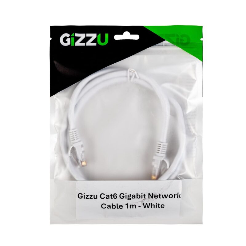 Gizzu Cat6 UTP Fly Lead Ethernet Network Cable 1m – White