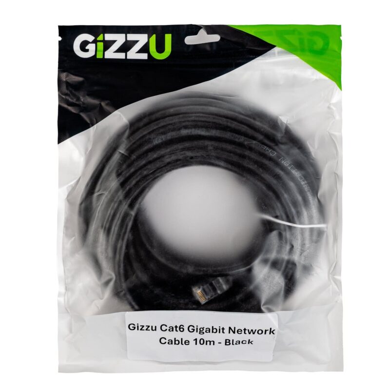 Gizzu Cat6 UTP Fly Lead Ethernet Network Cable 10m – Black