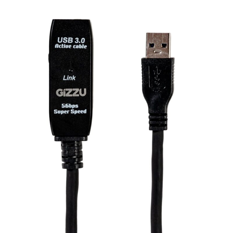 Gizzu USB 3.0 Active Extension Cable 5m - Black