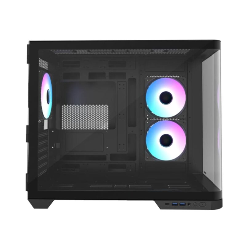 Raidmax I630 ATX | Micro-ATX | ITX ARGB Mid-Tower Dual Chamber Curved Glass Gaming Chassis - Black