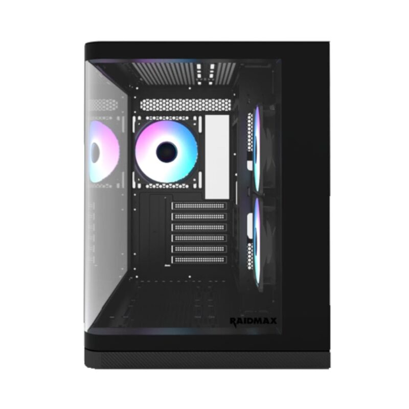 Raidmax I630 ATX | Micro-ATX | ITX ARGB Mid-Tower Dual Chamber Curved Glass Gaming Chassis - Black