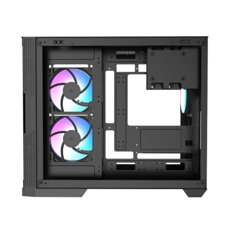 Raidmax I630 ATX | Micro-ATX | ITX ARGB Mid-Tower Dual Chamber Curved Glass Gaming Chassis - Black