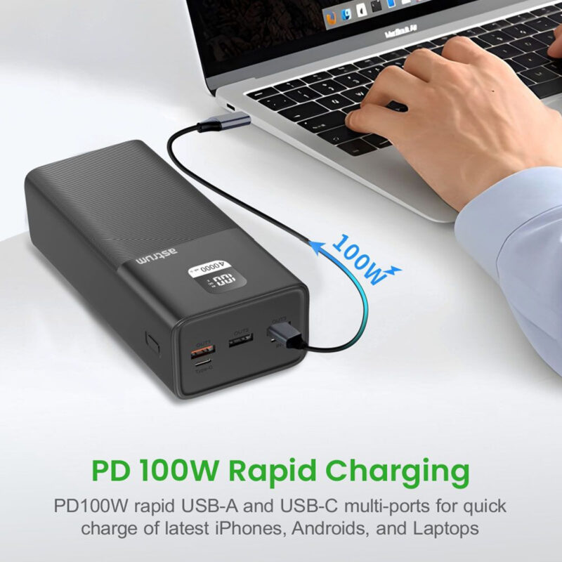 Astrum Fast Charge Power Bank PD100W for Laptop/Mobile 40000mAh 3A - PB455