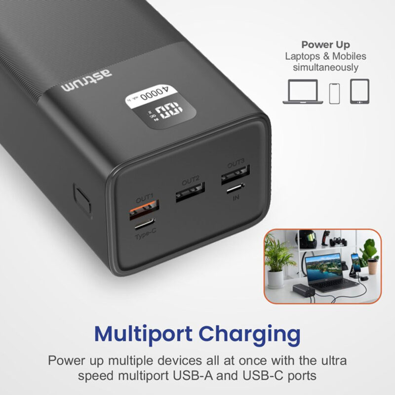 Astrum Fast Charge Power Bank PD100W for Laptop/Mobile 40000mAh 3A - PB455