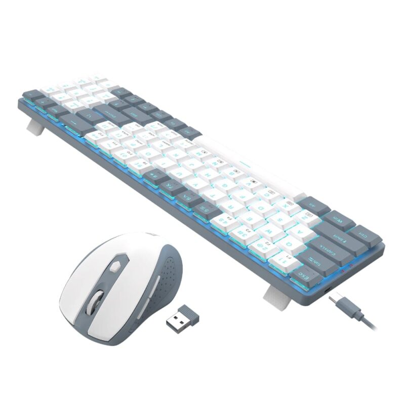 Redragon BS8772 Wireless Keyboard and Mouse Combo - Grey/White