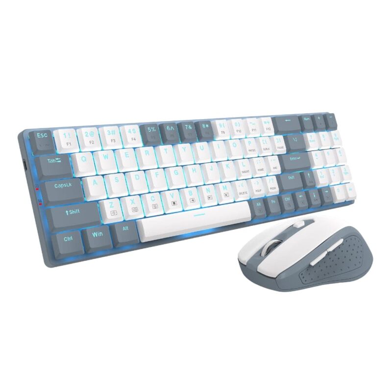 Redragon BS8772 Wireless Keyboard and Mouse Combo - Grey/White