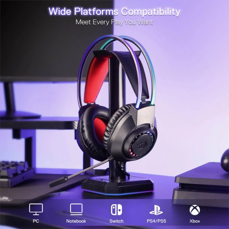 Redragon SCREAM Over-Ear RGB Gaming Headset - Black